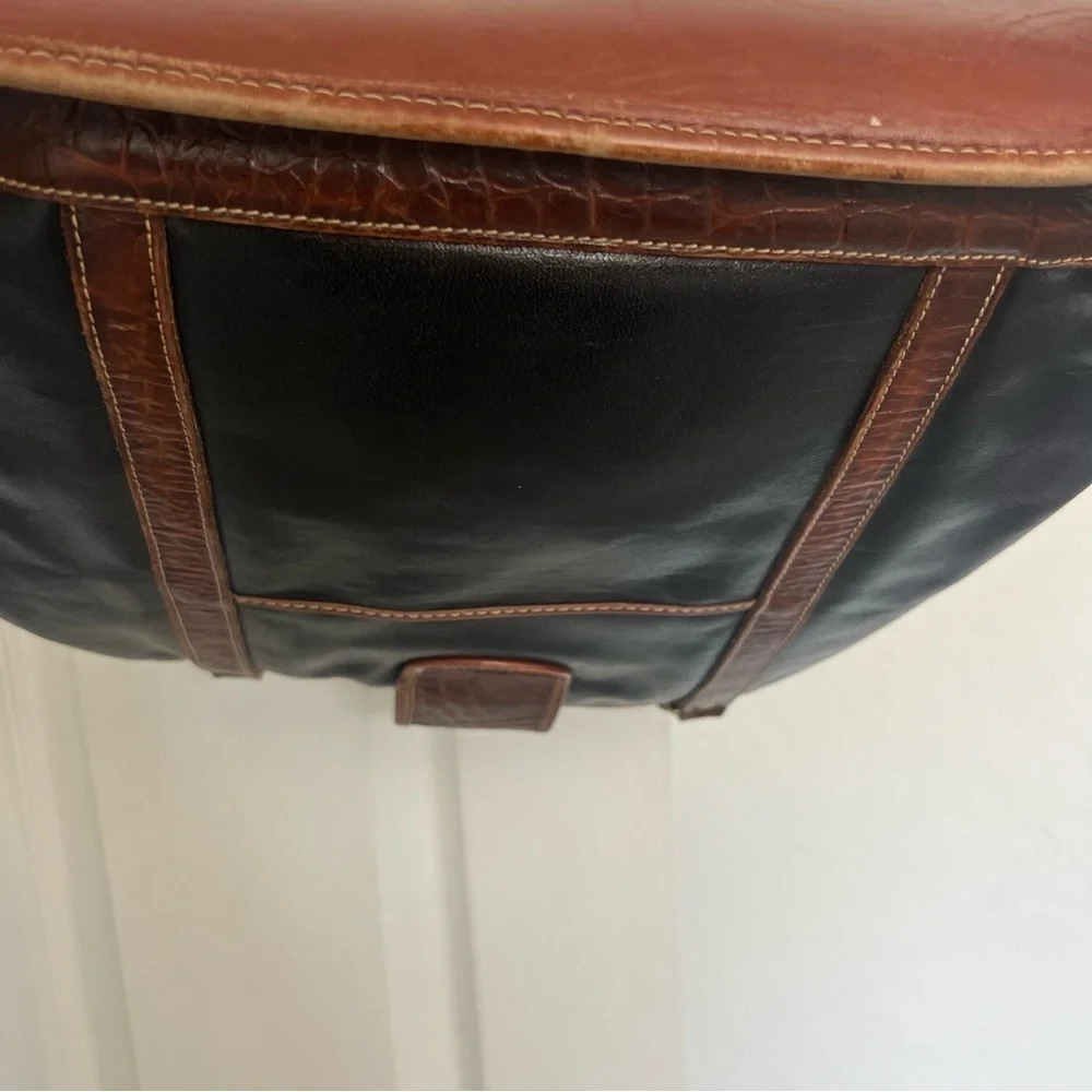 Vintage Brahmin brown & black purse tote leather - Picture 5 of 13